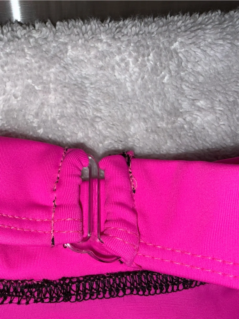 Kandi Kouture Hot Pink  Lace Leotard  with Black Mesh. Size Child Small (4/5)